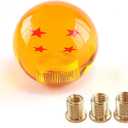 Round Ball Shift Knob for Most Manual Automatic Cars Universal Dragon Ball Gear Shift Knob with 3 Adapters M8x1.25, M10x1.25, M10x1.5(Yellow 4 Stars)