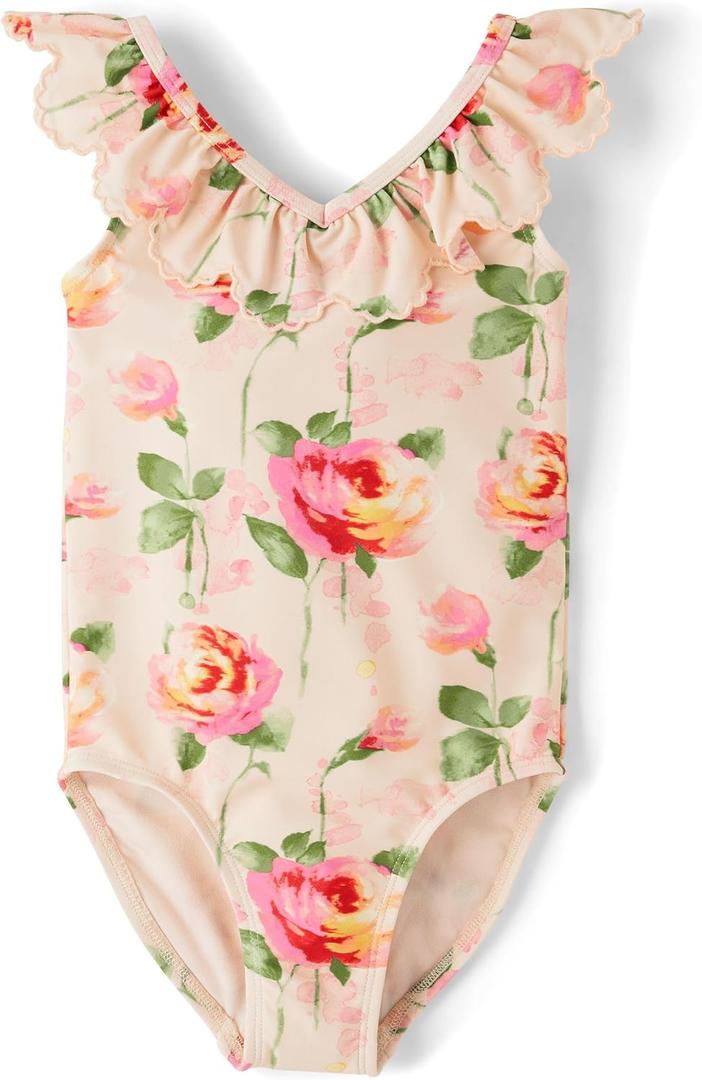 Gymboree Girls and Toddler One Piece Swimsuit (2T, Fading Rose)