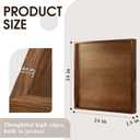 MAONAME Extra Large Ottoman Tray, 24" Square Black Walnut Wood Serving Tray