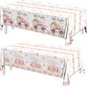 Little Pumpkin Baby Shower Table Cloths,Plastic A Little Pumpkin is On The Way Tablecloth Rectangle Pink PUM pkin Table Cloths for Girl Fall Baby Shower Party Supplies