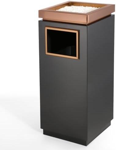 WICHEMI Commercial Outdoor Trash Can with Lid, 7 Gallon Stainless Steel Trash Bin with Removable Inner Bucket for Office Hotel Lobby Patio