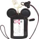 Mouse Ears Card Holder,PU Lovely Lanyard Family Toys for Girl Woman