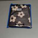 Lornpa Case for iPad Pro 12.9 inch 6th/5th/4th Generation(2022/2021/2020), Protective Case with Pencil Holder, Auto Wake/Sleep Trifold Smart Stand Cute Girly Cover for iPad Pro 6th Gen, Flower Black