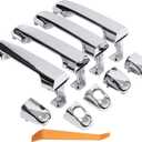 ApplianPar Front and Rear Driver and Passenger Side Exterior Door Handle Chrome for Hyundai Elantra 2006-2011