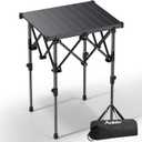 Anbte Folding Camping Table, 2 Height Adjustable Small Camping Side Table Aluminum Roll Top with Carry Bag, Stable X-Frame for Outdoor Cooking, Tailgating Picnic BBQ RV Travel, 20x16, 264lbs Load
