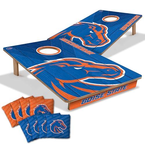 YouTheFan NCAA Boise State Broncos 2’ x 3’ Wood Cornhole Game with Logo Bags
