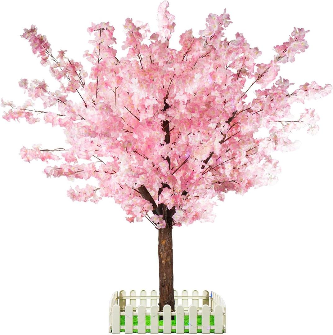 Artificial Cherry Blossom Tree - Handmade Pink Fake Cherry Blossom Tree Centerpieces for Wedding Party Christmas Garden Indoor & Outdoor