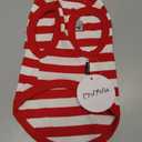 Dog Shirt Striped Clothes Stretchy Vests for Small Medium Large Dogs Boy Girl Cat Apparel Soft Cotton Puppy T-Shirts Lightweight Pet Tank Top Kitten Outfit Pack-2 Red & Blue S