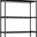 Soywey 3-Shelf Adjustable Heavy Duty Storage Shelves,36" Wx14 Dx35.8 H Metal Organizer Wire Rack for Laundry Bathroom Kitchen Pantry Closet Garage Shelving Black
