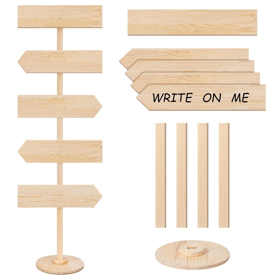 Chunful 63 Inch Wooden Blank Arrow Signs with Stakes, Wood Blank Directional Yard Sign for Outdoor Lawn Patio Yard Garden Weddings Birthday Party Guidepost Decorations