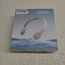 JISULIFE Portable Neck Fan, Hands-Free Bladeless, 5 Speeds, 4000 mAh Battery Operated Wearable Personal Fan, Twistable, Rechargeable, Gift for Women Men-Grey