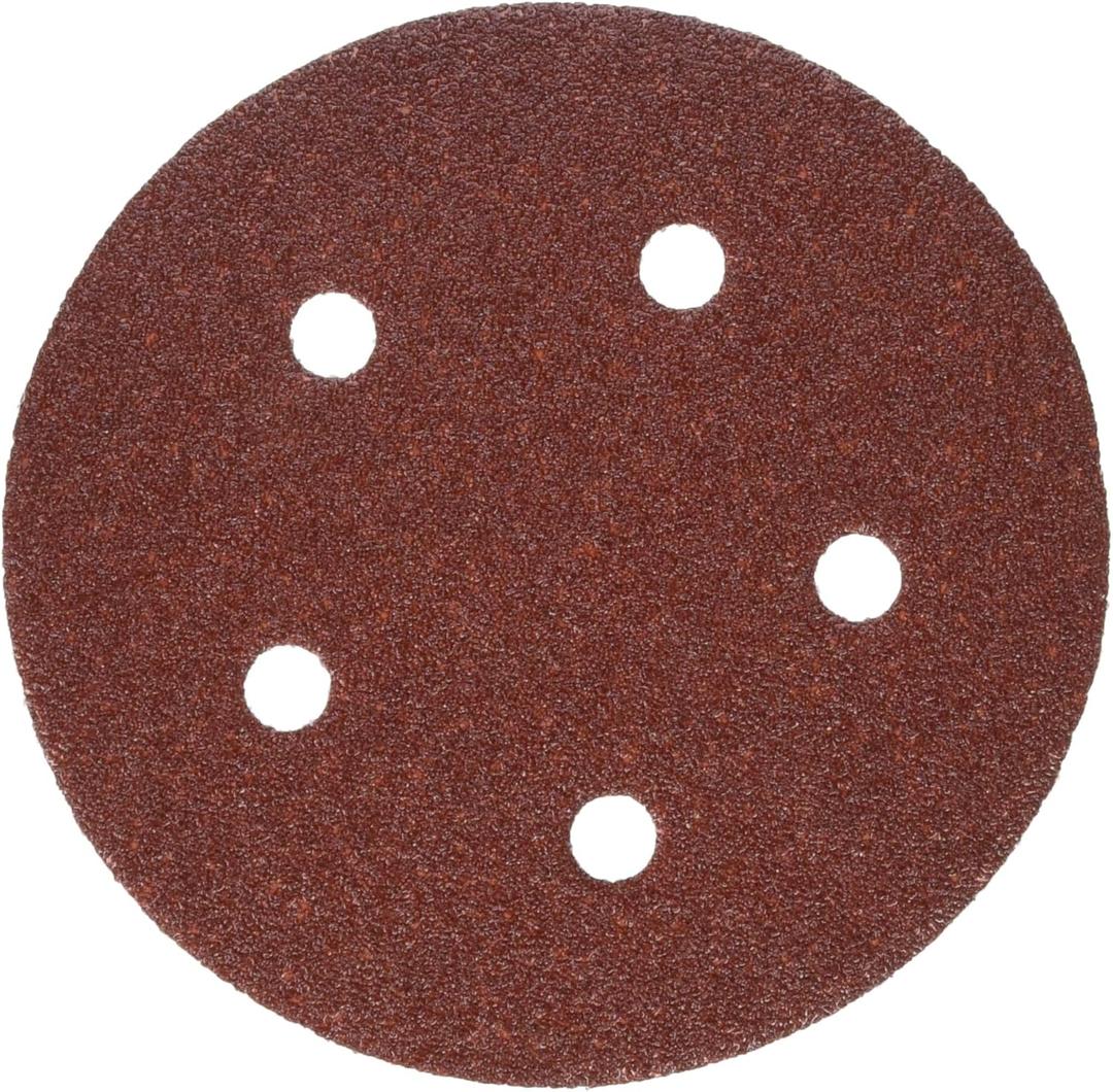 Porter Cable 735500625 5" 60-Grit Hook and Loop 5-Hole Disc Sandpaper (25 Pack)
