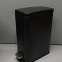 Slim Bathroom Trash Can with Lid Soft Close, 1.6 Gallon Stainless Steel Garbage Can with Removable Inner Bucket, Durable Step Pedal, Small Trash Bins for Toilet, Bedroom, Kitchen, Office (Black)