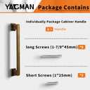 2 x 2 Pack Antique Brass Cabinet Pulls 5"(128mm) Hole Center Kitchen Retro Handles for Furniture and Drawers Vintage Square Dresser Handles Farmhouse Knobs Drawer Pulls Hardware Q-AB128-2