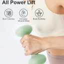 YOTTOY Dumbbell Set of 2,2-15 Pound Hand Weights for Women, Non-Slip Hand Weights for Home Gym, Strength Training, and Full-Body Workouts (Green)