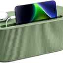 Cable Management Box,Desk Cord Organizer with Groove Cover,Plastic Cord Hider Box,Large Cable Box Organizer,Power Socket Management for TV/Computer/Router/Games Console Cable Storage (Green)