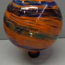 Sunnydaze 10-Inch Gazing Ball for Garden - Glass Gazing Globe for Outside - Garden Orb Yard Decor - Sunset Sky