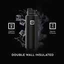 IRON FLASK Camping & Hiking Hydration Flask with Spout, Wide Mouth Insulated Stainless Steel Sports Water Bottle - 40 oz Midnight Black