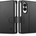 SHIELDON Genuine Leather Wallet Case for Galaxy Z Fold 8 (7.6" 2026), Black