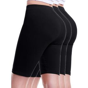 Design by Olivia Women's Basic High Waisted Active Yoga Soft Biker Shorts (X-Large, 3pack - Black/Black/Black)