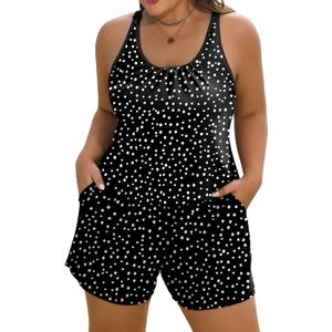Arolina Women's Plus Size Swim Romper One Piece Swimsuits Modest Bathing Suit with Pockets (Black), Size: 20 Plus