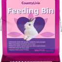 Metal Small Animal Feeder with Lid, Heavy Duty Feeder, Large Capacity Food Dispenser, Great for Rabbits, Guinea Pigs, Chinchillas and Other Small Animals. (4.6 inch, Purple)
