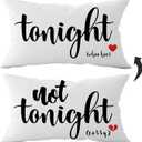 Mancheng-zi Funny Couples Reversible Soft Pillow Cover, Wedding Anniversary Bridal Shower Gifts, Gift for Couples, Anniversary, Wedding, Engagement, 16X24 Inch Flannel Cushion Cover for Couch (White)