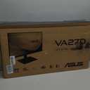ASUS VA27DQSB 27 Monitor, 1080P Full HD, 75Hz, IPS, Adaptive-Sync, Eye Care, HDMI DisplayPort VGA USB Hub, Frameless, Ergonomic Design, VESA Wall Mountable,Black