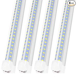 Led Shop Lights,Led Shop Lights 4FT 50W 6500K 7000LM Clear White,Shop Light 4FT 110V Linkable Integrated V-Shape for Shop Garage,Warehouse,Workbench and Workshop Commercial Bay Lighting(4-Pack)