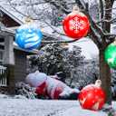 3 Pcs 24 Inch Giant Inflatable Christmas Balls,Large Outdoor Inflatable Christmas Balls for Yards, Lawns, Porches, Gardens, Front Doors or Windows Christmas Decorated