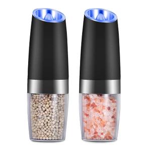 2Pcs Electric Salt and Pepper Grinder Set - Electric Pepper Grinder Automatic Salt and Pepper Grinder Set Electric Salt and Pepper Shakers - Gravity Electric Salt and Pepper Grinder Set Salt Grinder