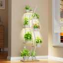MJOMKN Wooden Plant Stand, Brown