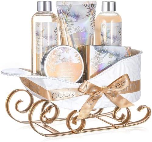Gift Baskets for Women, Body & Earth Gift Set with Jasmine & Honey Scent Includes Bubble Bath, Hand Cream, Holiday Gift Baskets, Bath and Body Gift Sets for Women, Happy New Year Gifts 2028/06