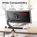 Single Monitor Mount Stand - Full Motion Articulating Arm with Gas Spring,17-32 inch Computer Screen Mount, VESA 75x75/100x100, Clamp/Grommet Base, Adjustable Stand & Tilt & Swivel(Black)
