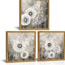 NutArtPic Dandelion Wall Art Wish Flowers Pictures Rustic Dandelion Music Note Paintings Canvas Brown Wall Decor Artwork for Bathroom Bedroom Home Decor Ready To Hang 12x12inchx3pcs
