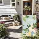 3 x AVOIN colorlife Happy Easter Garden Flag 12x18 Inch Double Sided Outside, Bunny Rabbit and Eggs Floral Yard Outdoor Flag Blue