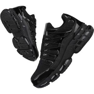 LIANGGO Steel Toe Shoes for Men Women Composite Toe Safety Work Non Slip Industrial Air Cushion Tennis Sneakers Black, Size 6 Women/4.5 Men