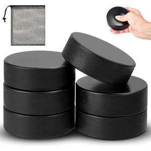 Liliful Sport Foam Ice Hockey Pucks 3 in for Practicing and Training with Mesh Bag Indoor Use Lightweight Hockey Supplies for Adult, Safe Official Regulation Size (Black)