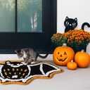 TRUEDAYS Halloween Bathroom Rugs with Black Bat and Orange Wings, Cute Funny Bath Mat Cartoon Non Slip Kitchen Mats Soft Washable Rug Spooky Indoor Home Decor (20x31inches)