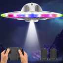 Foam UFO Drone for Kids RC Plane with Colorful LED Lights, Remote Control Helicopter with Auto Hover, 2 Batteries (15 Mins Flight)