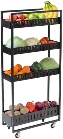 Heavy Duty Rolling Cart with Shelves & Locking Wheels | Multi-Level Kitchen Utility Cart or Food Trolley for Storage, Serving, & Organization | Kitchen Shelfs with Wheels