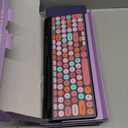 Retro Typewriter Wireless Keyboard with Round Keycaps, 2.4GHz Compact USB Cute Wireless Keyboard and Mouse Combo for Desktop, Laptop and Computer (Black-Colorful)