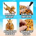 Kids Leopard Pool Float Ride-On with Handles for Ages 4-8 (Up to 120 lbs) | Jungle Animal Pool Float for Swimming, Floating, Pool Toys, Summer Activities, Water Games, and Kids Party Decorations