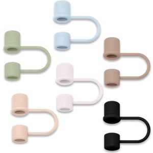 6PCS Silicone Straw Covers Caps Compatible with Stanley 30&40 Oz Tumbler Accessories Simple Straw Toppers Reusable Caps for Stanley Cup 10mm 0.4in Straws (Colorful 1)