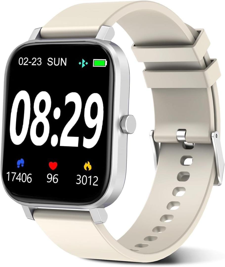 Smart Watch for Men Women SmartWatch 1.83" for iPhone Samsung Android Phone Compatible, Fitness Tracker Watch with Pedometer, Heart Rate/Sleep Monitor, Blood Oxygen, IP68 Waterproof (Starlight)