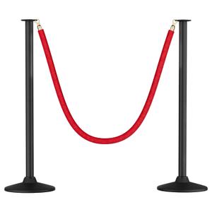 RoadHero Plastic Stanchion Post, Red Carpet Ropes and Poles with Weighted Base, Velvet Rope Barrier for Crowd Control, Party and Movie Theater, 2 PCS
