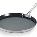 Tramontina Utsava 11-Inch Tri-Ply Clad Stainless Steel Ceramic-Coated Dosa Tawa, Non Stick Tava Pan for Roti, Crepe Pan, Comales para Tortillas, Pancake Griddle, Nonstick Flat Skillet