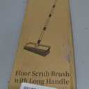 Scrub Brush with Long Handle, Floor Scrub Brush Squeegee Broom for Cleaning, 3 in 1 Shower Scrubber Floor Broom Squeegee for Concrete Tile Wall Deck Patio Grey