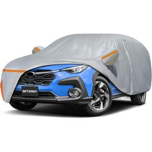Car Cover for 2014-2026 Subaru Crosstrek, Waterproof Custom-fit All Weather Sun Rain UV Dust Snow Protection Windproof Outdoor Crosstrek Full Car Cover with Door Zipper and Cotton Lining-Gray