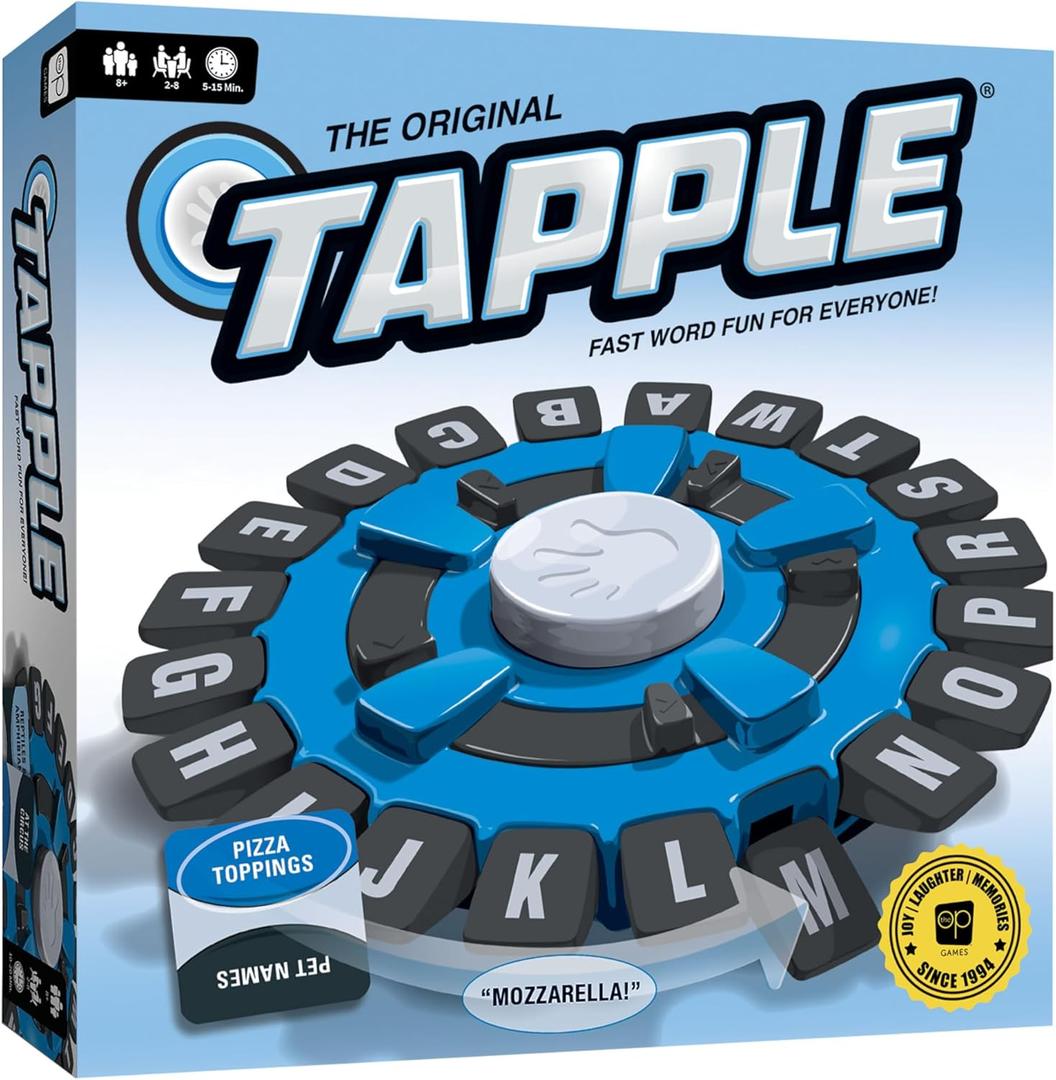 USAOPOLY The Original TAPPLE, The FastPaced Family Board Game,Choose a Category & Race Against The Timer to be The Last Player,Learning Word Game for Ages 8 & Up, 28 Players, 1520 Minute Play Time